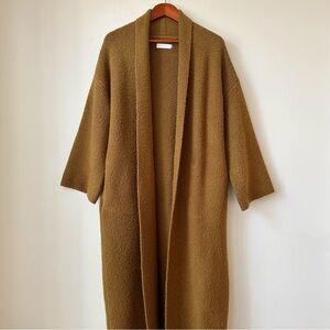 OAK + FORT | LONG OPEN FRONT KNITTED OVERSIZED CARDIGAN SHACKET ROBE SHAWL RELAX